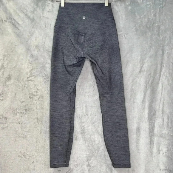 Lululemon Align Pant ll 26” Mini Heathered Herringbone Black White Gray Size 4 - Picture 3 of 11